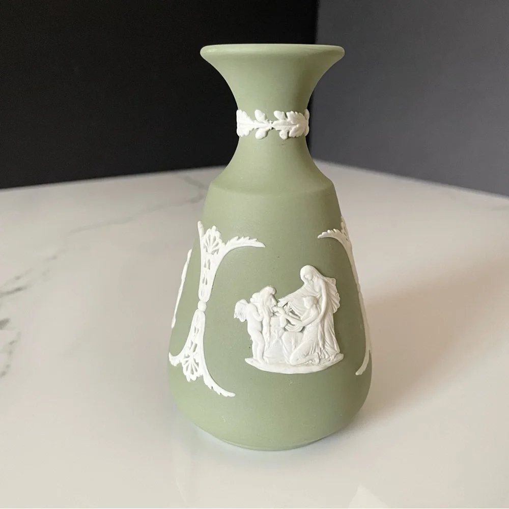 Green Bud Vase - Jasperware by Wedgwood